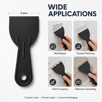 Couteau à mastic flexible en plastique de 3 pouces pour réparation murale, enduit de plâtre, OEM, marque privée, vente en gros