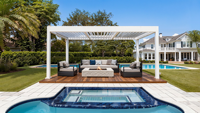 Sweet Home Hochwertige Maßgefertigte Outdoor Aluminium-Pergola Einfach zu Montieren Motorisiertes Wasserdichtes Dach Garten Terrasse Pavillon