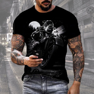 Maglietta Vintage a sublimazione t-shirt da uomo con stampa 3D con scheletro grafico Hip Hop a maniche corte alla moda Street <span class=keywords><strong>Style</strong></span> <span class=keywords><strong>abbigliamento</strong></span> da uomo - Product Image 5