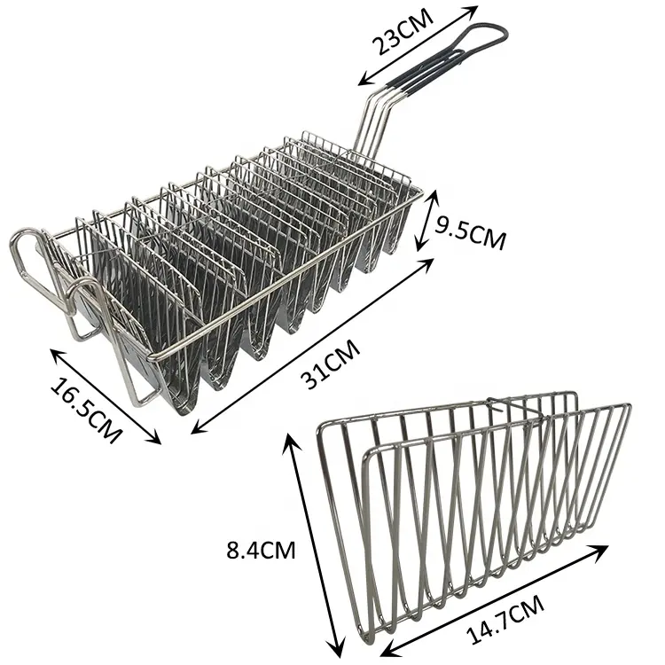 Panier à frites pliable Taco French Chips Panier à friture en treillis métallique Passoire Outils de cuisson Filet de passoire Utilisé pour la cuisine