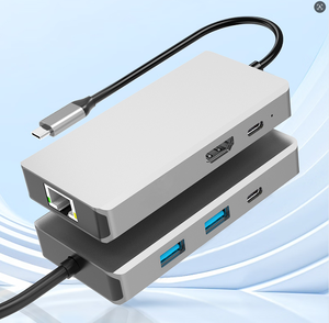 Adaptador Multipuerto USB HUB <span class=keywords><strong>6</strong></span> en 1 USB3.0 5Gbps PD100W con <span class=keywords><strong>Ethernet</strong></span> RJ45 1000M, Multifunción, Compatible con Estación de Acoplamiento Tipo C - Product Image 4