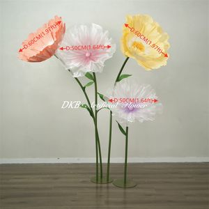 Flores Gigantes Multicolores, Flores Artificiales de Papel Amarillo, Soporte para Flores para Decoración de Bodas y Hogar - Product Image 3