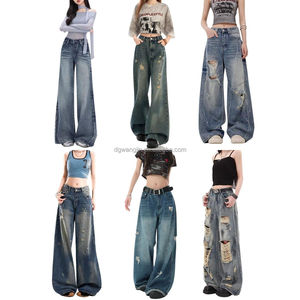 Nouveaux <span class=keywords><strong>Jeans</strong></span> <span class=keywords><strong>Femme</strong></span> 2026 Coupe Ample Grande Taille avec Poches Design Mixte - Product Image 4