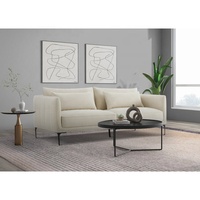 Canapé sectionnel 3 places en tissu de style Mid-Century avec pieds en bois, gris, design durable pour salon et usage hôtelier