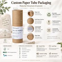 Emballage personnalisé en tube de papier kraft écologique pour flacon compte-gouttes 10ml 30ml 50ml, boîte en carton pour cosmétiques, huiles essentielles, sérums