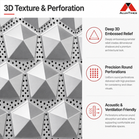 Panneaux muraux en aluminium perforé 3D décoratifs modernes Alumtimes pour revêtement de façade extérieure de bâtiments commerciaux