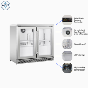 <span class=keywords><strong>Réfrigérateur</strong></span> <span class=keywords><strong>sous</strong></span> comptoir à double porte en acier inoxydable Mini bar Vitrine réfrigérée Comptoir de bar <span class=keywords><strong>Réfrigérateur</strong></span> à bière en bouteille - Product Image 3