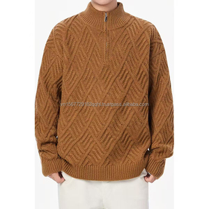 Pull mi-zippé pour homme automne-hiver 2026, mode adolescente, pull en tricot assorti à toutes les tenues - Product Image 2