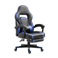 Chaise pivotante de jeu confortable pour bureau à domicile de style minimaliste avec repose-pieds et soutien lombaire en cuir synthétique