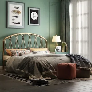 नॉर्डिक आधुनिक सिंगल डबल बेड फ्रेम पर्यावरण के अनुकूल लाइट आयरन लक्जरी बेडरूम अनुप्रयोग वयस्क डिजाइन 1-1.8 मीटर