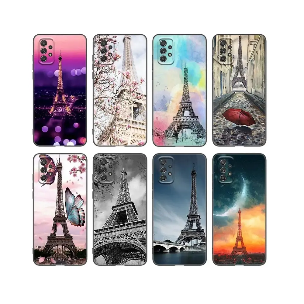 1000 + diseños personalizados París Torre Eiffel funda de silicona para Samsung S24 A71 A23 A25 A14 A05 A04S impresión UV sublimación funda de teléfono