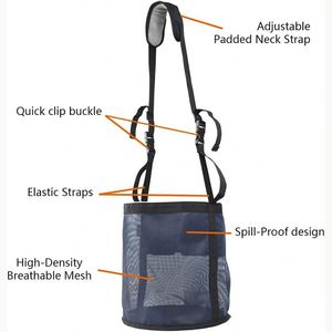 Échantillon gratuit : Sac d'alimentation pour chevaux, sac de nourriture robuste avec sangle réglable, coussin de confort pour le cou, coussin pour le nez et double sangle. - Product Image 3