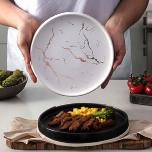 Brett Luxe Nordique Marbre Rectangulaire Ovale En Céramique Steak Assiette Snacks Assiettes Western Blanc Noir Hôtels <span class=keywords><strong>Faïence</strong></span> Servir Plateaux - Product Image 5