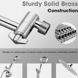 Conector Universal G1/2, Brazo Extensor de Ducha Ajustable de 4 Pulgadas, Soporte de Brazo con Altura Ajustable, Extensor de Brazo para Ducha de Lluvia - Product Image 5