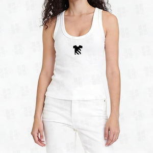 Tops Deportivos de Algodón Acanalado para Mujer, sin Mangas, Tejidos, Ajustados, con Bordado Personalizado de Alta Calidad al por Mayor - Product Image 3