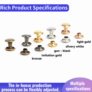 金属製両面カシメ鋲：シルバー・ゴールド、2mm/8mm/9mm 装飾用リベット、ジーンズ・バッグ・靴・革製品用 - Product Image 3