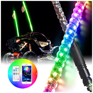 Loyo Led Whips App <strong>Control</strong> Multi Color <strong>Bluetooths</strong> Rgb 2Pcs 5Ft Buggy Whip <strong>Kit</strong> for Polaris Rzr 800 - Product Image 2