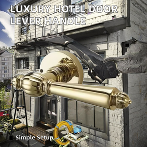 Luxury Hotel Room Interior Modern Aluminum Round Mortise <b>Latch</b> Door Locks Handle Chrome Stainless Steel Privacy Lever - Product Image 2
