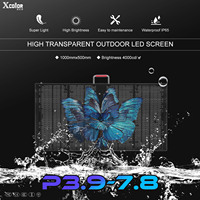 Écran LED transparent couleur plein format P3.9-7.8 pour extérieur, étanche IP65, 5500 cd, lisible en plein soleil, léger, 1000x500 mm, LED pour bâtiment