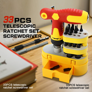 Juego de Destornilladores Telescópicos con Trinquete, 33 Piezas, Estuche de Herramientas, Reparación Electrónica - Product Image 2