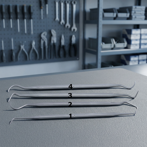 Ensemble de 4 outils de sculpture et sondes en acier inoxydable pour la modélisation de la cire, le détail artisanal et le travail d'orfèvrerie |   GS486 - Product Image 3