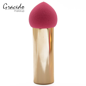 Venta al por mayor de base de maquillaje esponja cosmética Puff con mango de aluminio crema cepillo Puff impecable aplicador - Product Image 2