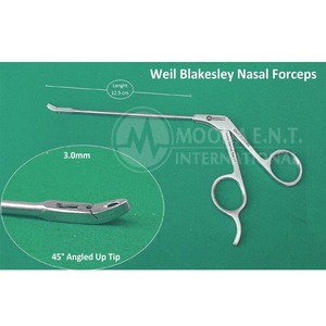 Pinces nasales Blakesley Wilde 45 en acier inoxydable, instrument médical manuel, ensemble réutilisable pour applications cliniques hospitalières - Product Image 1