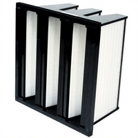 Penjualan Panas Filter Hepa H13 592x592x292 490x490x292 Filter Udara V Bank dengan Karbon Aktif untuk Pertanian Bahan Kertas Harga Bagus