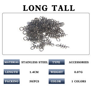 Xy 368 Soft Bait Lure Hook With <b>Spring</b> <b>Clip</b> Anti Snag Crank Hook For Bass Freshwater Fishing Tackle Accessories Stainless Steel - Product Image 5