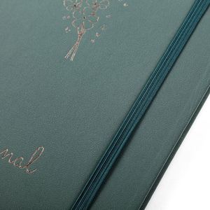 Carnet A5 personnalisé en cuir PU avec couverture rigide, feuille dorée, sangle élastique, pages lignées larges, idéal pour étudiants, vente en gros, cadeau de haute qualité - Product Image 3