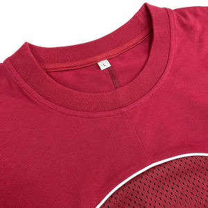 เสื้อฟุตบอลทรงโอเวอร์ไซส์ผ้าเจอร์ซีย์ปักลายโลโก้ผ้าปะต่อ - Product Image 4