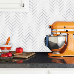 <span class=keywords><strong>Piastrelle</strong></span> Autoadesive a Spina di Pesce Bianche <span class=keywords><strong>per</strong></span> Paraschizzi Cucina e <span class=keywords><strong>Bagno</strong></span> - Product Image 2