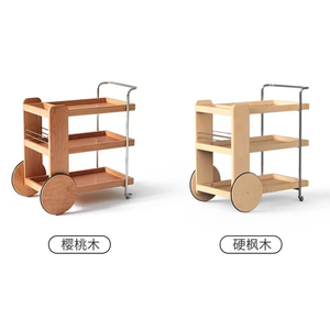 Moderno portaoggetti Vintage tavolino in legno massello di Design nordico letto divano Mountain Wheel Cart tavolo felice in legno per soggiorno - Product Image 2