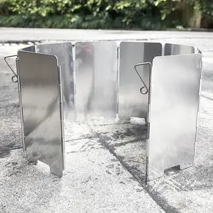 Wholesale 9 Plate Folding Gas <b>Stove</b> Windshield Aluminum Outdoor <b>Camping</b> <b>Cooking</b> burner Windproof Screen - Product Image 1
