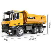 Huina 1582 1/14, Camión Volquete de Aleación de Metal de 10 Canales, Control Remoto, Ingeniería, Camiones de Volteo, Juguetes de Construcción Rc