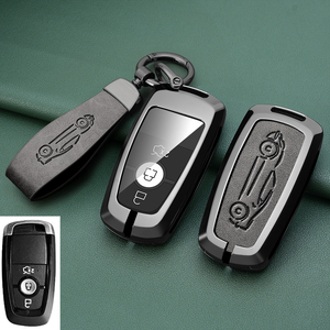 Cho <span class=keywords><strong>Ford</strong></span> kim loại + da Car <span class=keywords><strong>Key</strong></span> trường hợp Bag Bìa trường hợp - Product Image 1