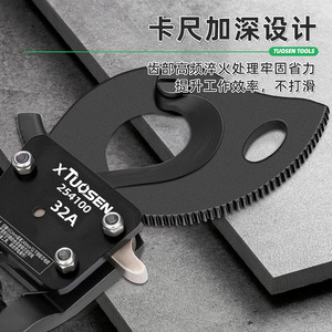 Tuosen Cable Cutter 254100 Industrial Grade Alloy Steel Front Entry <b>Wire</b> Cutting Tool With Soft Grip Handle - Product Image 5