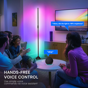 Indoor Wifi <b>Smart</b> LED Ambient Corner Floor Light <b>Remote</b> <b>Control</b> RGB Color Changing Lamp - Product Image 4