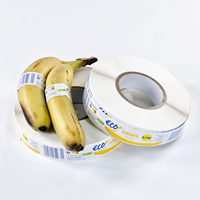 Op maat gemaakte biologisch afbreekbare etiketten voor bananen & fruit |   Voedselveilige composteerbare kleeflabels voor directe contacten met producten