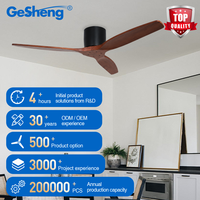 Ventilateur de plafond de haute qualité de 52 pouces, moteur DC, éclairage LED, télécommande, 3 pales en bois massif, moderne, 6 vitesses