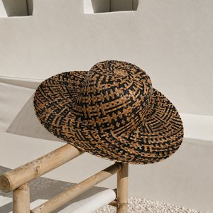 Sombrero de Sol Lontar Tipo Bucket - Sombrero de Verano para Viajes y Playa con Bordado 3D, Ala Ancha, Protección Solar, Estilo Étnico Bali, Unisex - Product Image 4
