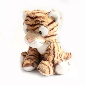 Custom zoo lifelike sitting tiger plush toy soft souvenir toys