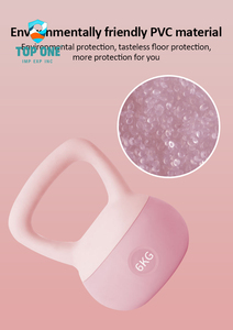 TopOne Venta al por mayor personalizado PVC ecológico Rosa Fitness Kettle Bell 2lb rellenable gimnasio levantamiento de pesas arena suave Kettlebell - Product Image 3