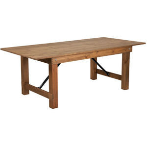 Rustic Style Solid Wood Folding <strong>Dining</strong> <strong>Table</strong> for 8-10 Persons for Farmhouse Hotel Wedding Parties Banquets and Events