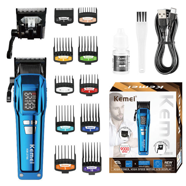 For KEMEI KM--2796 Professional Cordless Electric Hair Trimmers Clippers 4600mah Lasting Rechargeable for Household and Hotel