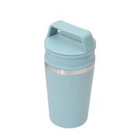 Mug de voyage en acier inoxydable avec poignée portable, tasse à café réutilisable à double paroi isolée sous vide, anti-fuite, avec couvercle de transport