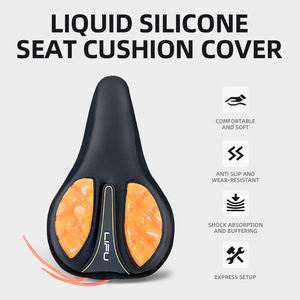 Funda de sillín de bicicleta transpirable negra personalizada, cómodo cojín de sillín de bicicleta de montaña para hombres y mujeres, uso de bicicletas de <span class=keywords><strong>carretera</strong></span> al por mayor - Product Image 4