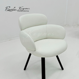 Keynes Strong Manufacturing Strength minimalist dining chair Cream White Custom Office Furniture - Product Image 3