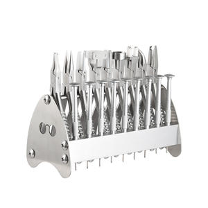 Juego de herramientas de reparación de gafas de acero inoxidable con 9 alicates y 9 destornilladores para uso de optometristas, kit de herramientas de metal ligero - Product Image 1