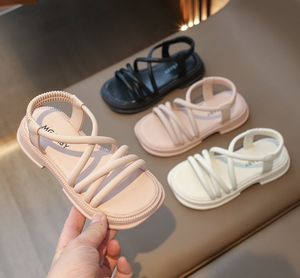 Sandales pour filles, sandales de plage à semelles souples et à brides croisées - Product Image 2